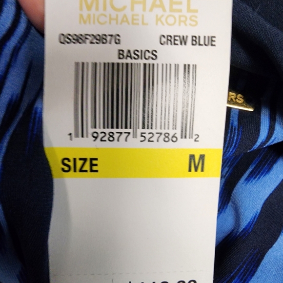 NWT MIchael Kors  Crew Blue Tunic 3/4 Sleeve Dress Medium - Picture 7 of 7